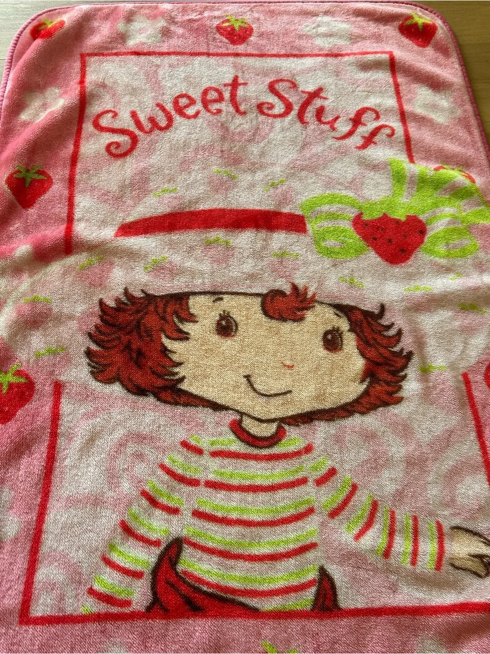 Vintage Y2K strawberry shortcake blanket fleece plush blanket